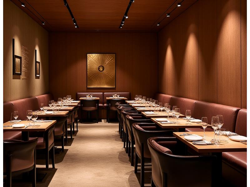 Intérieur sophistiqué d'un restaurant avec un design épuré, Clé de Voûte